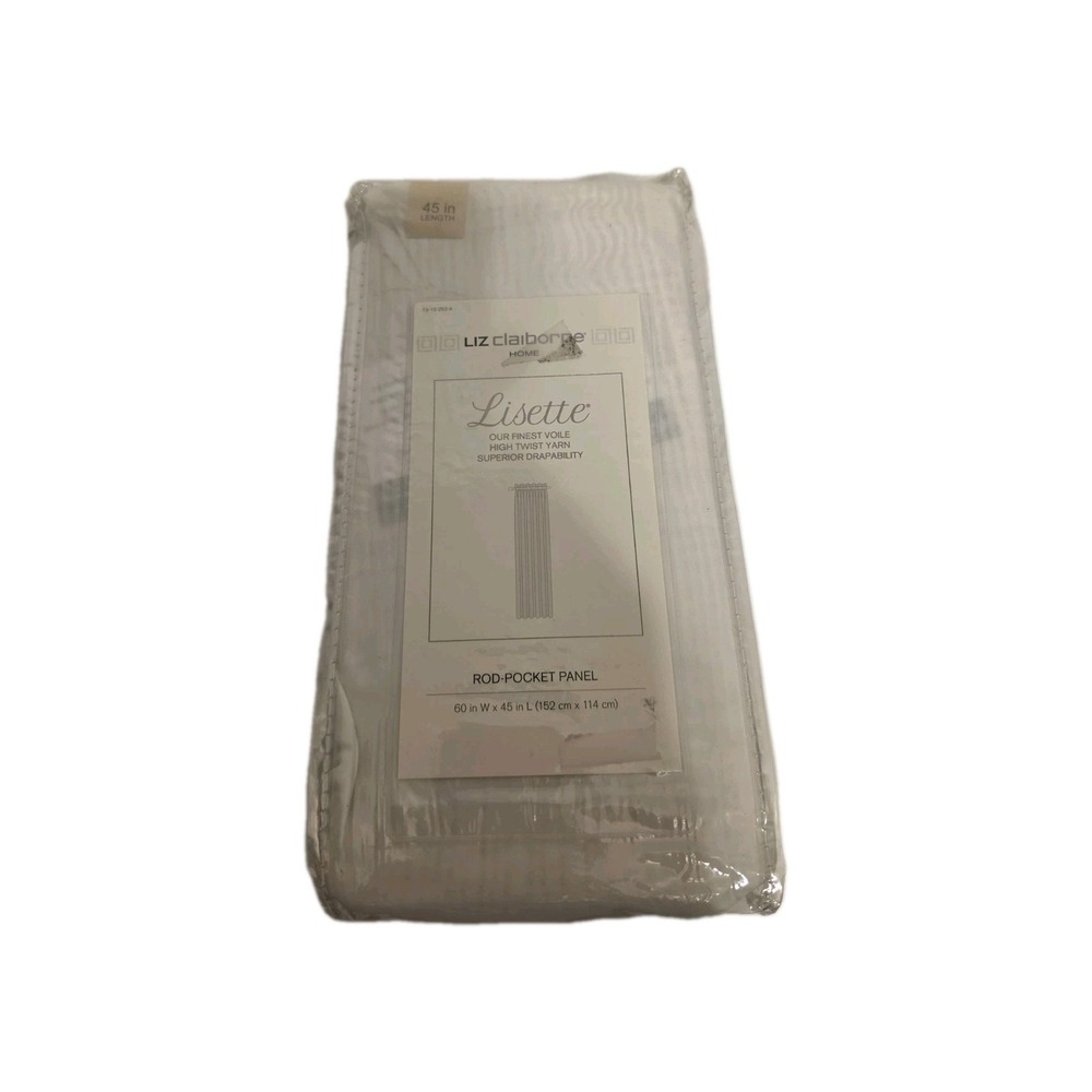 Liz Claiborne Cool White 60" x 45" Lisette Rod Pocket Panel